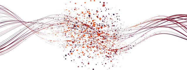 Dynamic Abstract Vector Art With Flowing Lines And Colorful Dots In Motion Bright Form