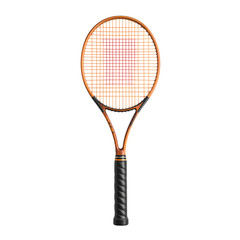 Tennis Racket Lying on White Background Ready for a Game or Practice Session