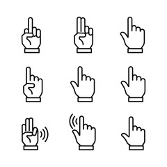 Fototapeta premium Hand pointing finger icon set. Vector illustration.