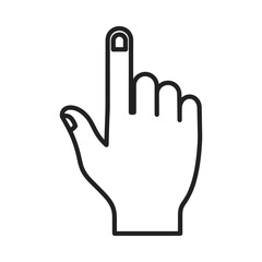 Obraz premium Hand pointing up vector icon, simple flat illustration