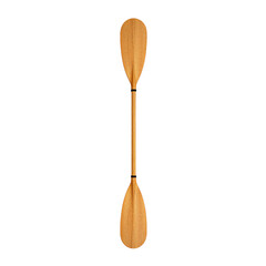 Wooden Paddle Used for Canoeing in Clear Water During Bright Sunny Day on Calm Lake