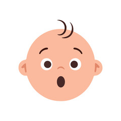 Obraz premium Cute surprised baby face vector icon newborn infant expression