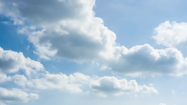 Blue Sky with Drifting White Clouds