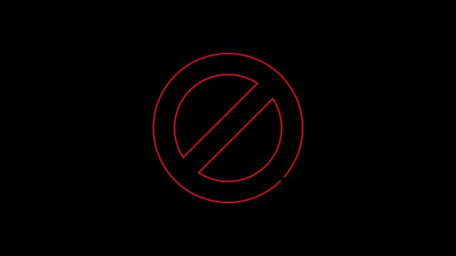 Minimal red wrong cross icon animation with smooth stroke reveal on transparent background. Clean error symbol for UI alerts, rejection messages, warning screens, and interface projects. Loopable.