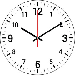 Analog wall clock illustration line art vector time measurement round dial design