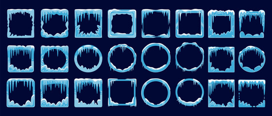 Grunge Brush Frame Set with Rough Ink Border Shapes Vector Collection