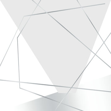 Minimalist White and Grey Abstract Background; Geometric Linear Composition with Transparent Overlapping Triangles and Silver Lines for Corporate Presentations and Tech Branding
