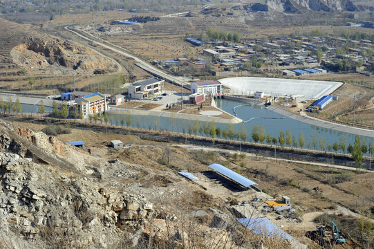 South-to-North Water Diversion Project, Baoding Hebei China Aerial View