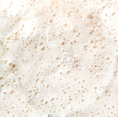 Texture of fermented sourdough with bubbles