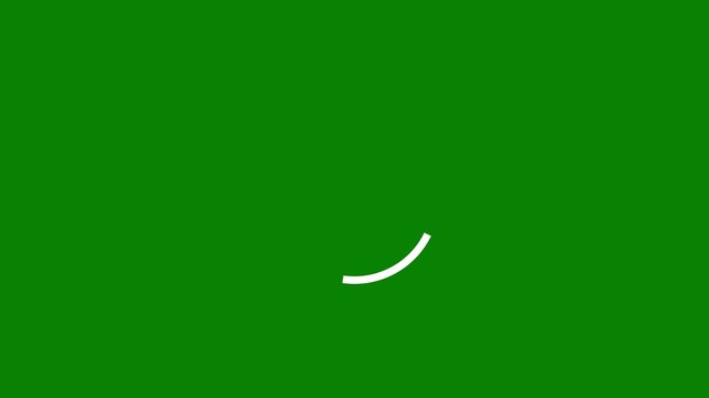 Loading circle icon, abstract beautiful loop loading animation ,loading wheel oval graphic spinning on transparent , loading circle animation loading circle line animation on green  background. 4k