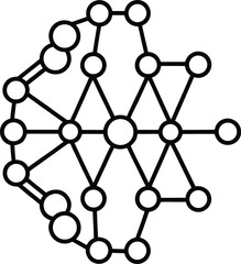 Neural Network and Artificial Intelligence Connection Nodes Icon