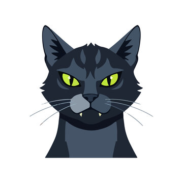 Evil Cat Face Cartoon