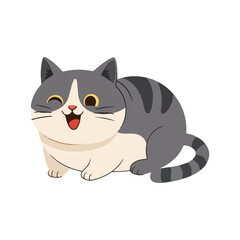 Fototapeta premium Cute Smiling Cartoon Cat Vector Illustration