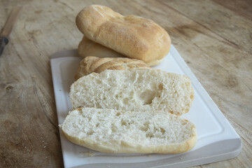 Sliced italian schiacciata bread ready for fillin © sal