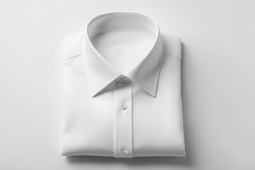 Professional white dress shirt, classic collar, isolated on bright studio background