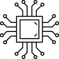 Modern Microprocessor Semiconductor Chip Icon