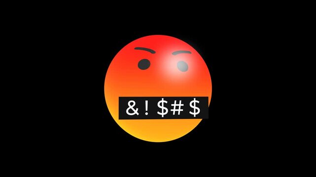 3D animated emoticons. Bad slur emoji (with alpha channel)