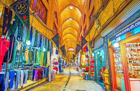 Traditional Eastern market Grand Bazaar, on October 11 in Tehran, Iran