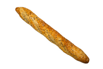 fresh crispy baguette on a white background, isolate