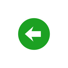 Green circle back arrow icon for digital navigation