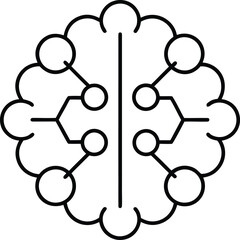 Human Brain Neural Network Connection Icon
