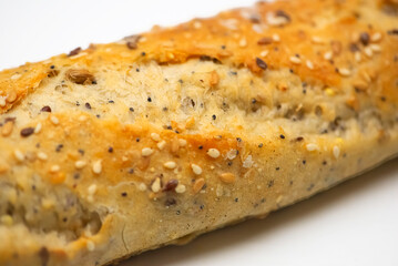 Close-up of crust bread crust top view