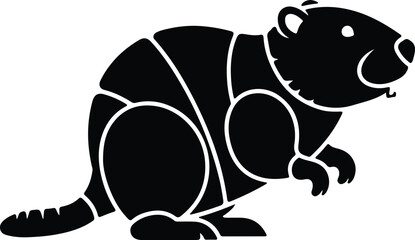 silhouette cheerful beaver animal illustration graphic design vector design © Thidul Islam