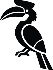 silhouette hornbill bird profile sitting on perch vector design © Thidul Islam