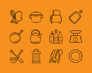 Kitchen Outline Icon Pack