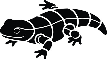 silhouette stylized reptile isolated on white clean vector design