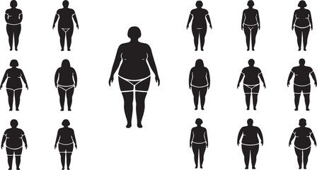 Fototapeta premium A diverse group of people with varying body types and sizes.