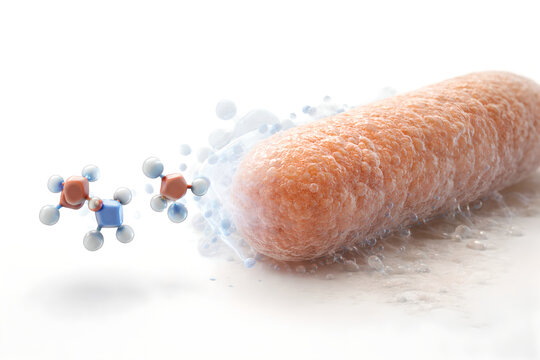Photorealistic 3D microscope-style visualization of carbapenem-resistant Enterobacterales (CRE): a small cluster of realistic rod-shaped Gram-negative bacteria in a moist micro-environment