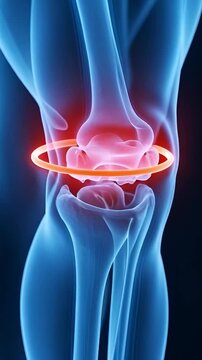 3D medical animation of ACL ligament tear in the knee