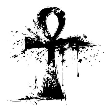 Ancient egyptian ankh symbol of life grunge illustration