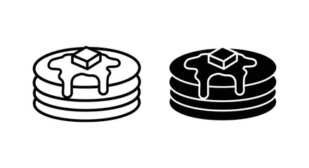 Delicious Pancakes Icon with Butter and Syrup, Perfect for Breakfast Menus and Morning Meal Concepts.