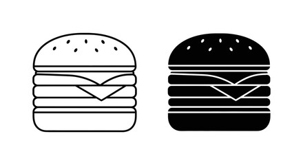 Classic Hamburger Icon with Multiple Layers, Perfect for Fast Food Menus and App Designs.