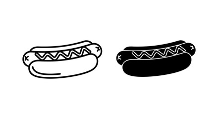 Tasty Hot Dog Icon with Sauce, Ideal for Fast Food Branding and Casual Dining Concepts.