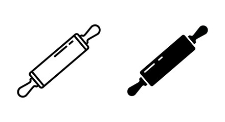 Classic Rolling Pin Icon, Essential for Baking, Kitchenware, and Culinary-themed Designs and Apps.