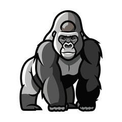Obraz premium Gorilla Mascot Logo Illustration Isolated Vector Graphic