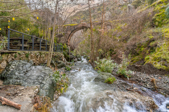 A beautiful valley view near The Niobe ( Aglayan Kaya ) in Manisa City of Turkey