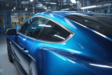 Obraz premium High Performance Vehicle Window Tint for Heat Reduction and UV Protection in Automotive Detailing at a Workshop