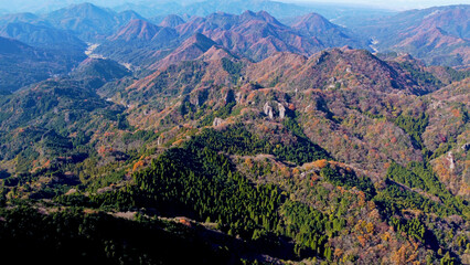 鹿嵐山雄岳の上空からの眺望