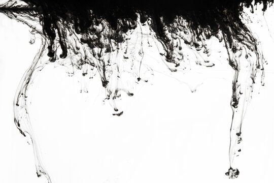 Black Pigment Dissolving in Water - Abstract Ink Dispersion