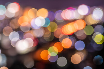 都市夜景の玉ボケ
