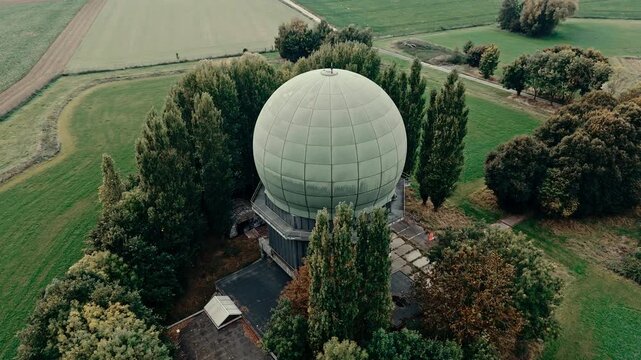 Abandoned Cold War Communication Station in the Fog