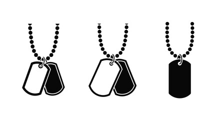 Three dog tags in varying styles a striking black silhouette © Lhvect02