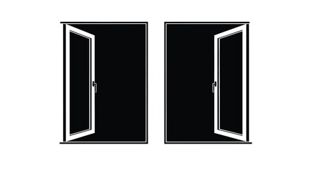 Two open doors against a dark background a striking silhouette © Lhvect02