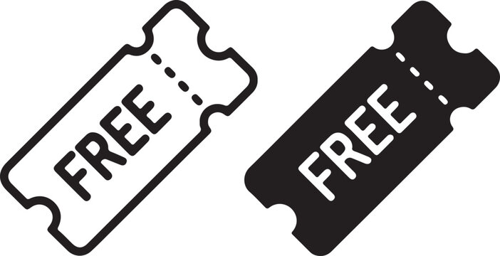 Graphic icon displaying a coupon ticket with serrated edges and the word FREE indicating a special offer