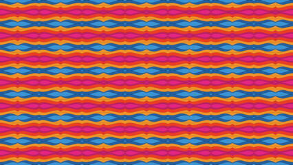 Retro Colorful Abstract Wavy Seamless Pattern