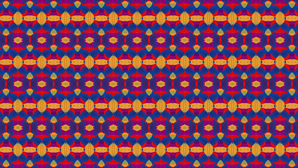 Symmetric Floral Kaleidoscope Seamless Pattern With Bold Colors